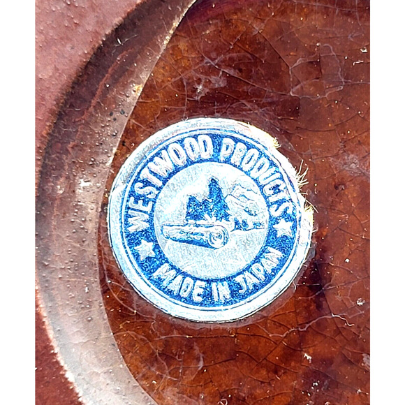 Vtg Hand Painted Teapot Redware Japan Moriage Brown Orange Blue Gold Trim 6.5x8 - Picture 12 of 14